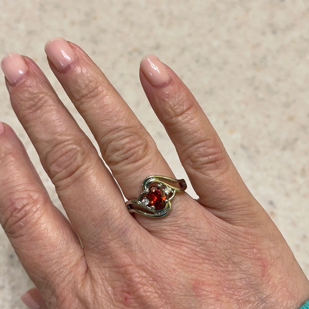 Sterling silver Garnet ring